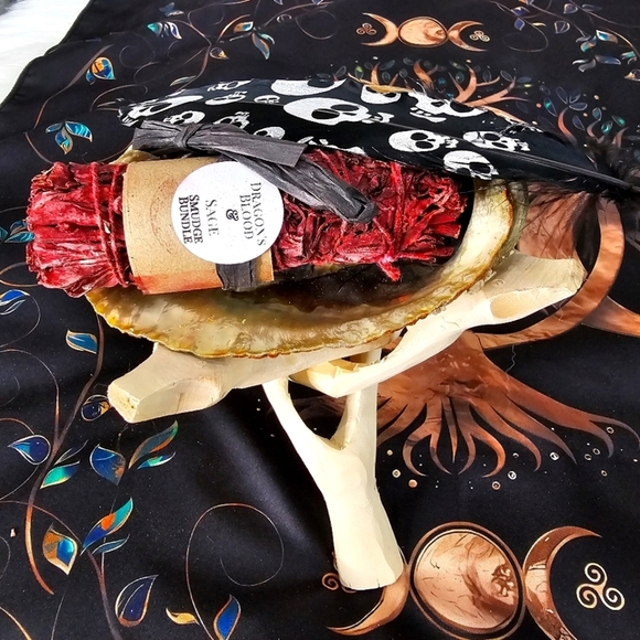 Dragon’s Blood Sage ✦ Tiger Shell ✦ Skull Feather ✦ Cleansing Smudge Set NWT - Picture 4 of 12
